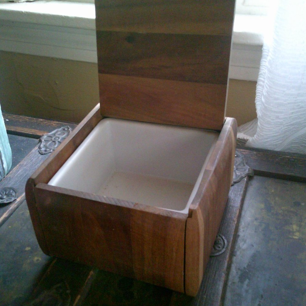 KAMENSTEIN Wood Box w/ Lid TRINKET STORAGE Removable Plastic Insert 2005